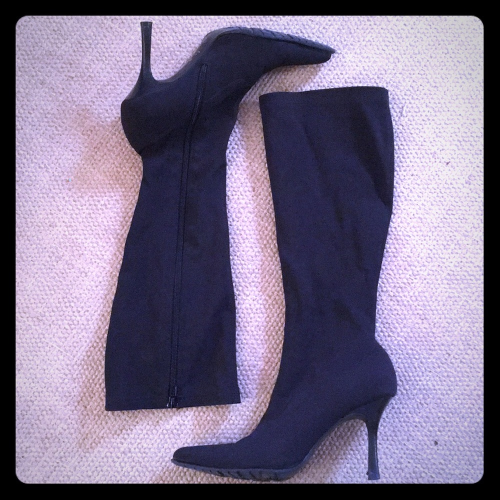 Amanda Smith black microfiber boots